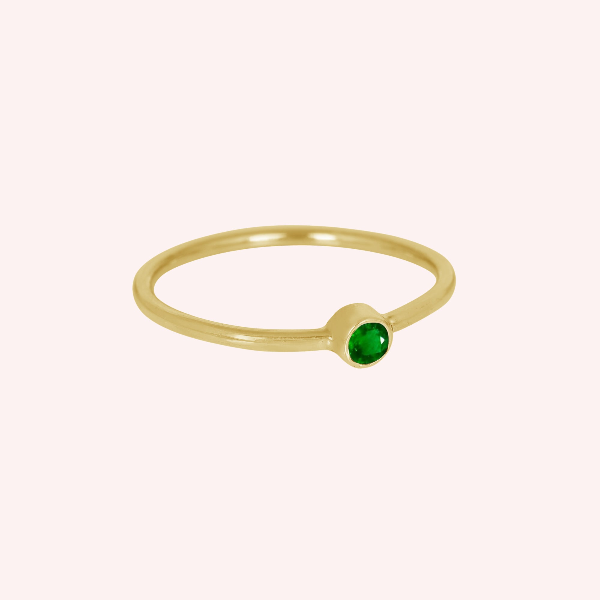 Emerald Green Onyx Gemstone May Birthstone Silver Ring