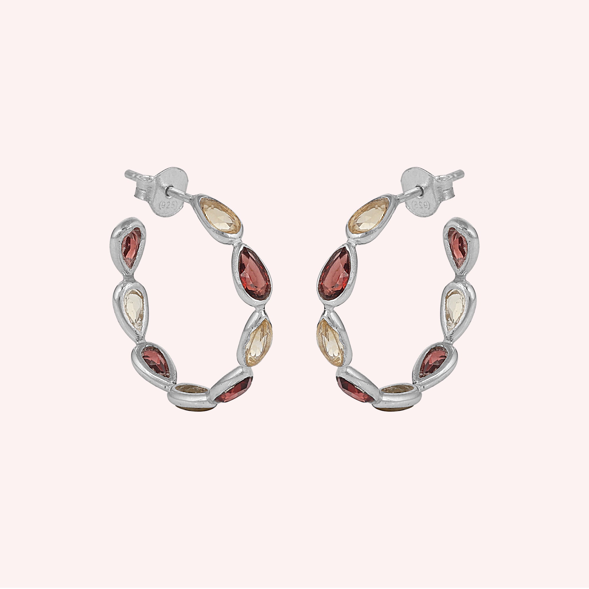 925 Sterling Silver Teardrop Full Eternity Huggies Earring for Her