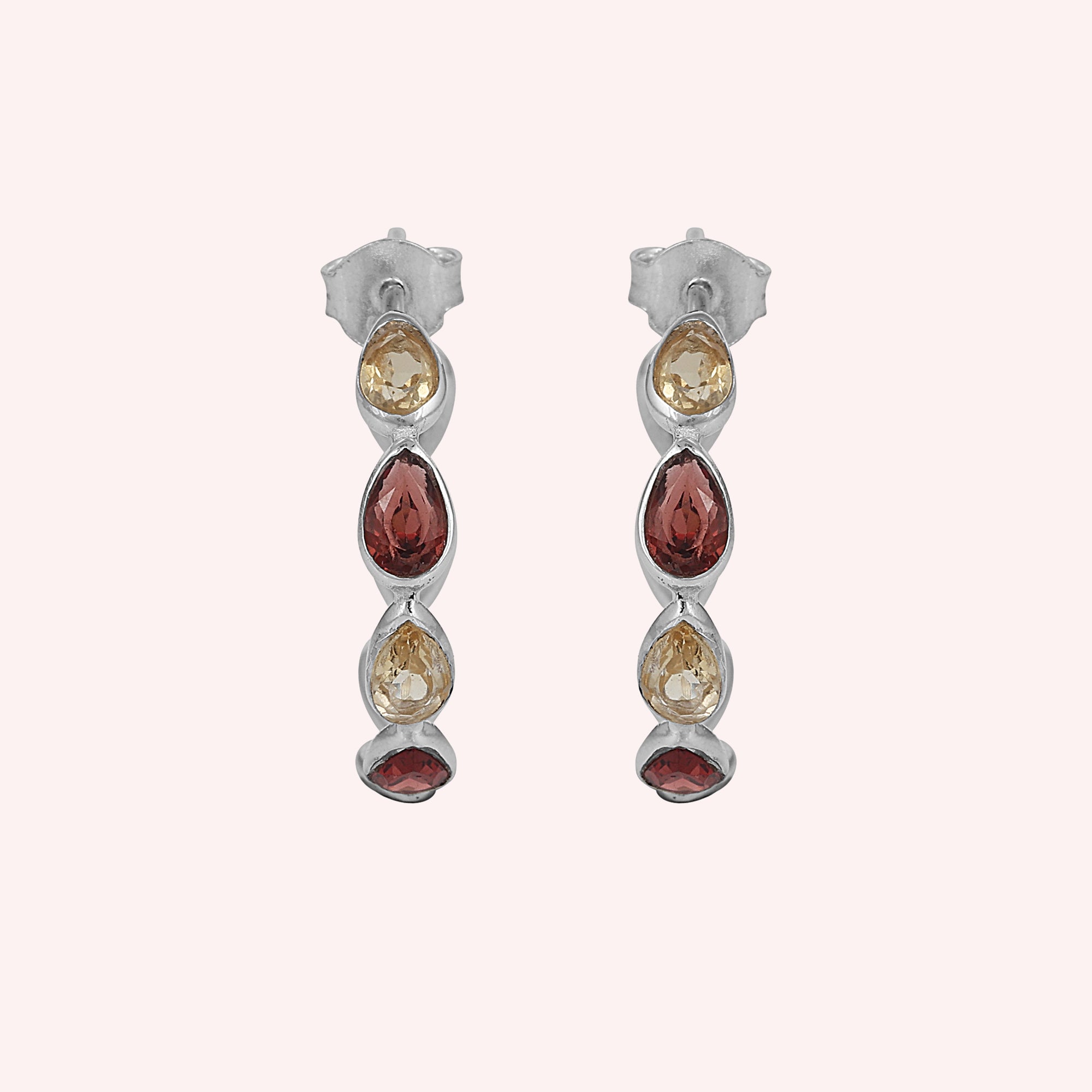 925 Sterling Silver Teardrop Full Eternity Huggies Earring for Her
