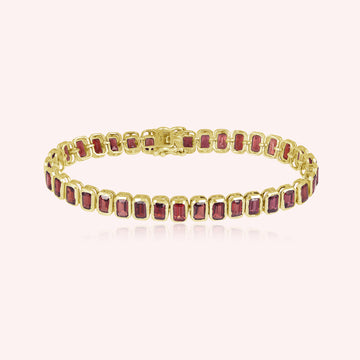 Natural Red Garnet Tennis Bracelet