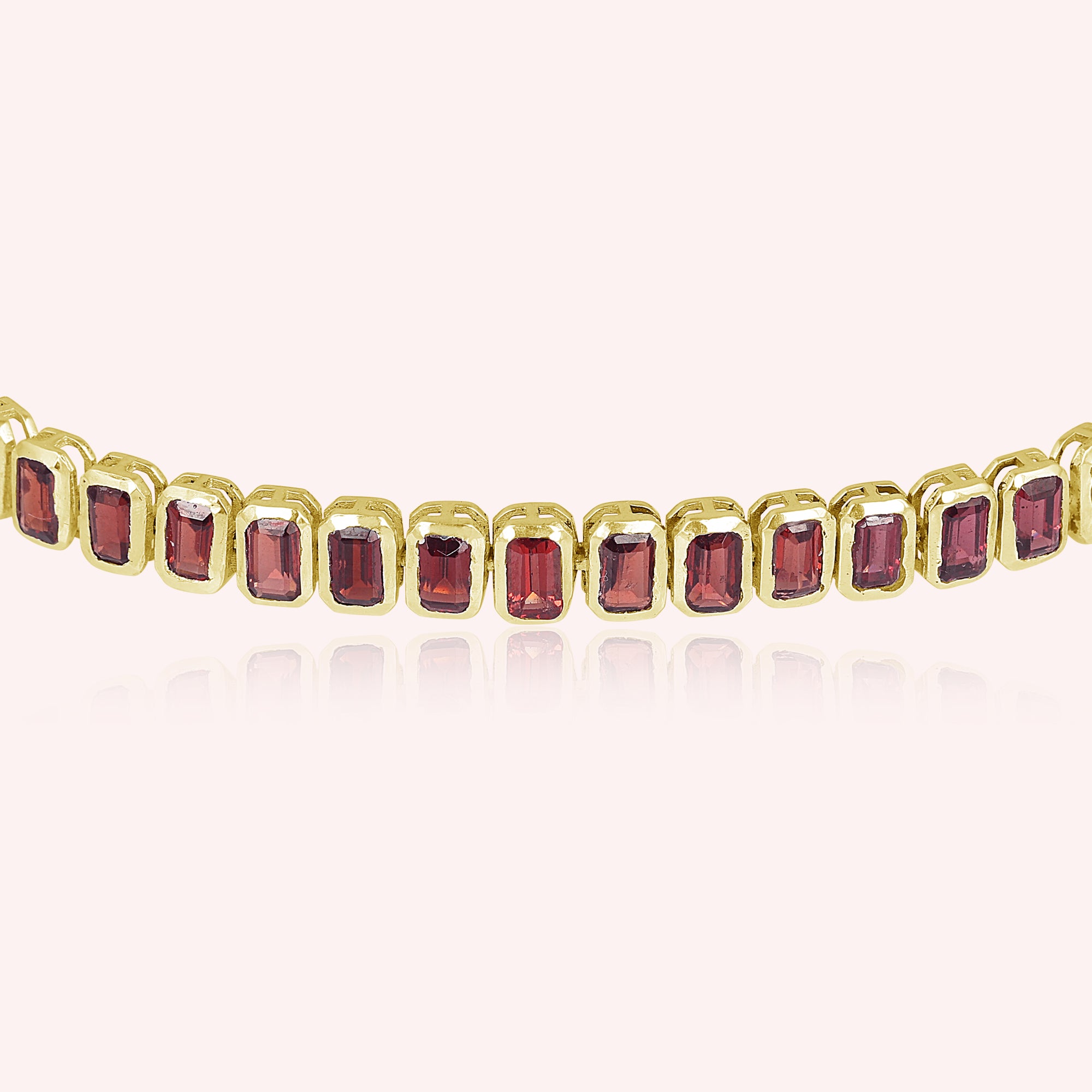 Natural Red Garnet Tennis Bracelet