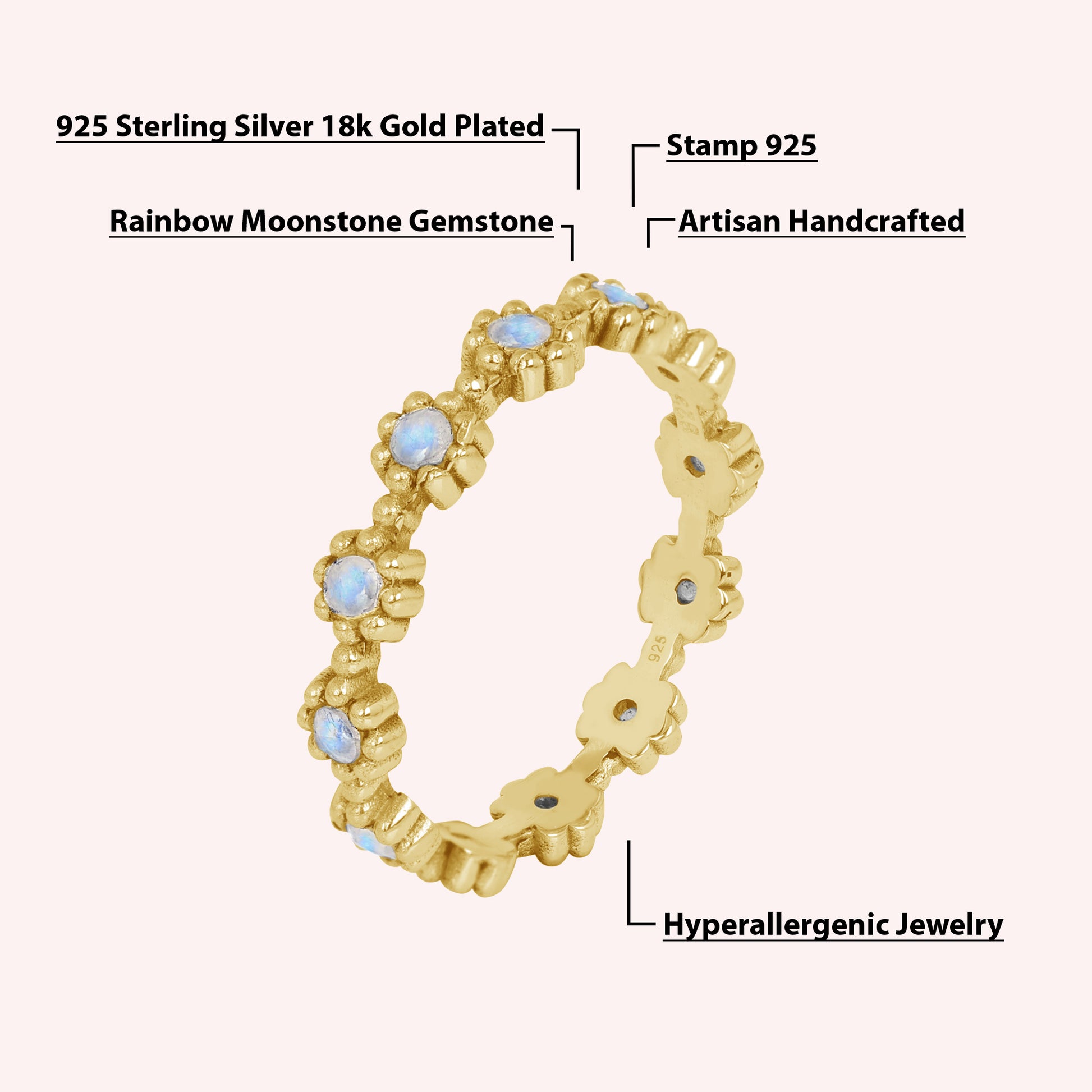 full eternity Dainty Floral Ring