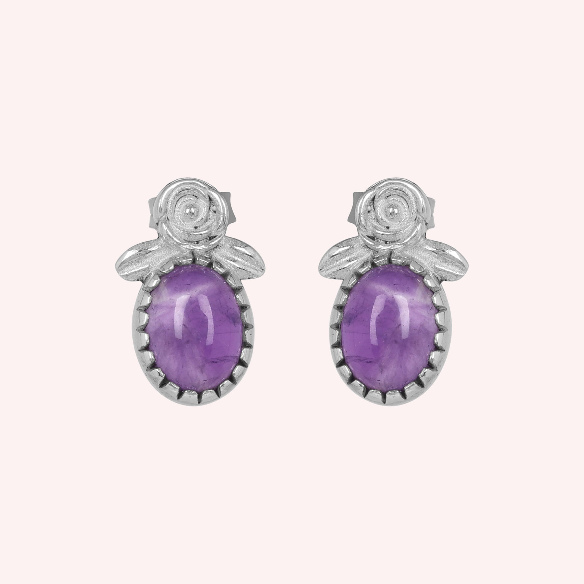 amethyst stud earrings