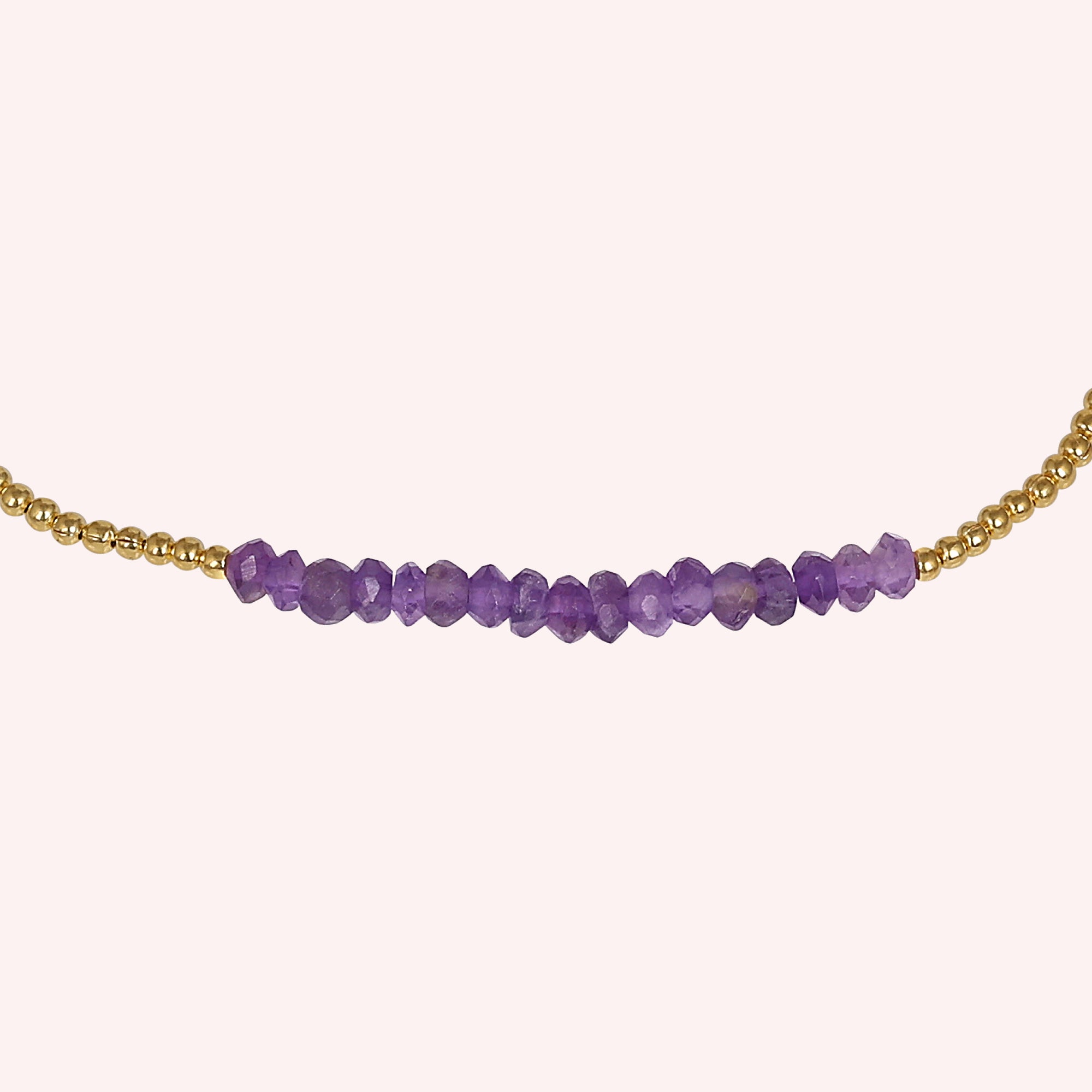 Purple Amethyst Beads 925 Sterling Silver Bracelet