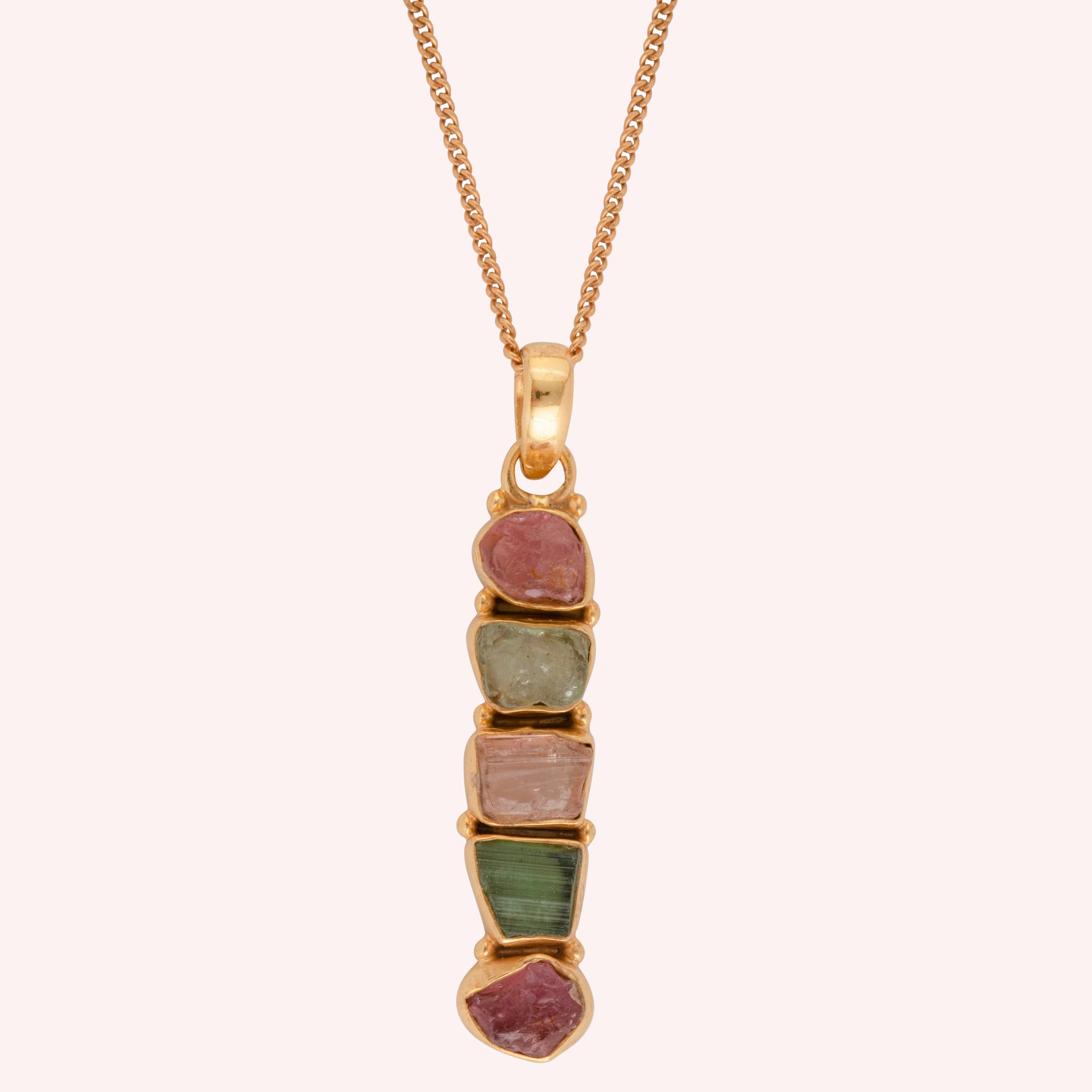 925 Sterling Silver Multi Tourmaline Pendant
