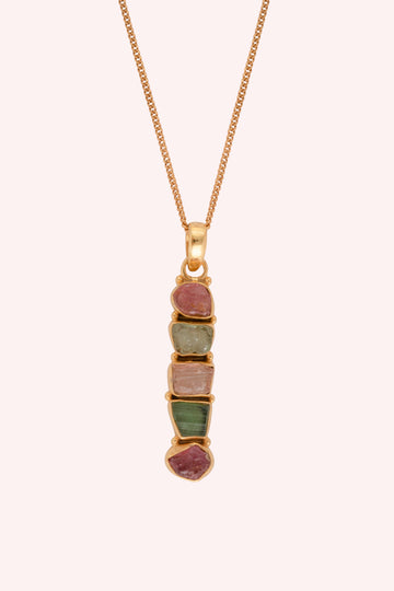 925 Sterling Silver Multi Tourmaline Pendant