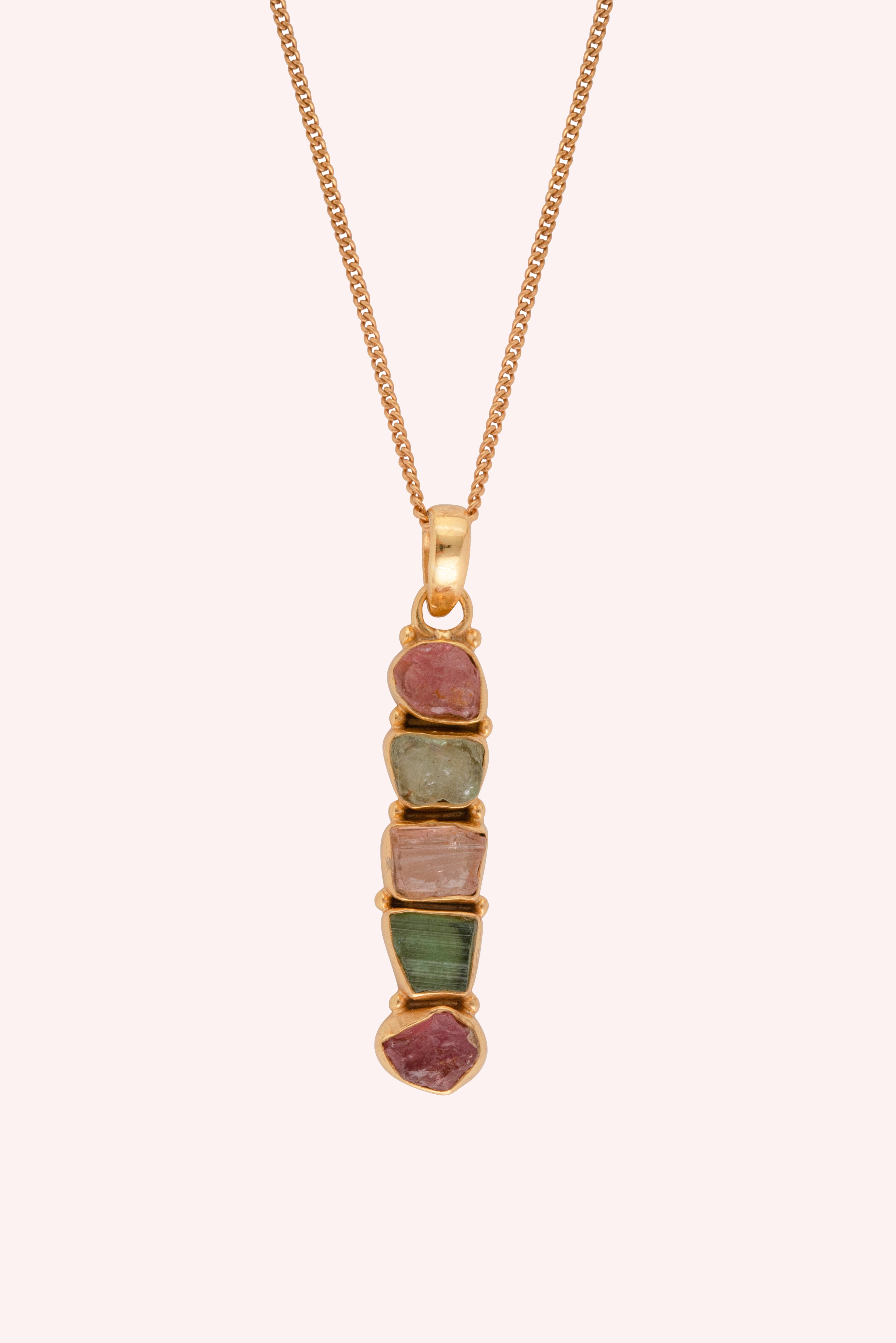 925 Sterling Silver Multi Tourmaline Pendant