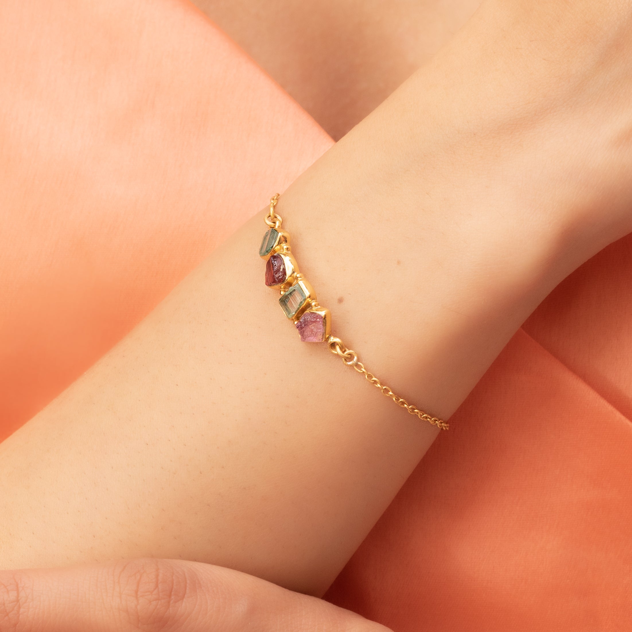 Multi Tourmaline Minimal Bracelet