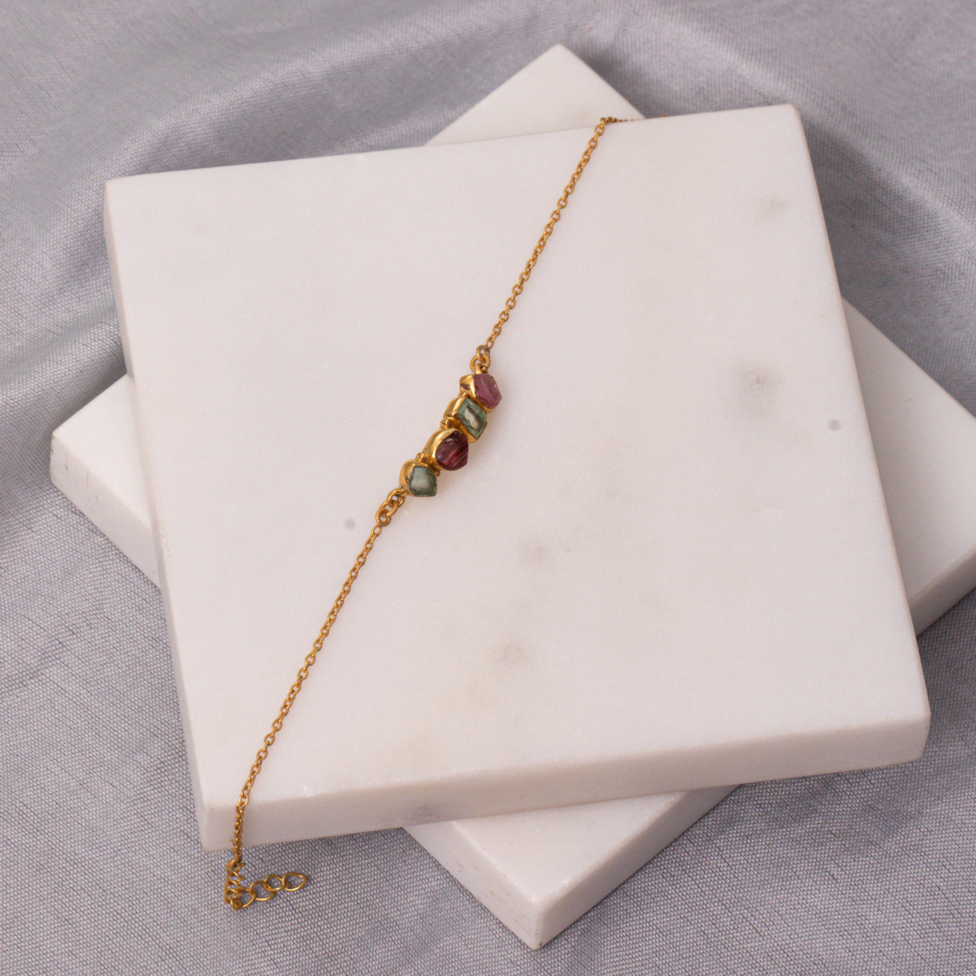 Multi Tourmaline Minimal Bracelet