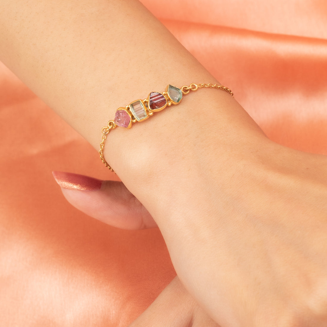 Multi Tourmaline Minimal Bracelet