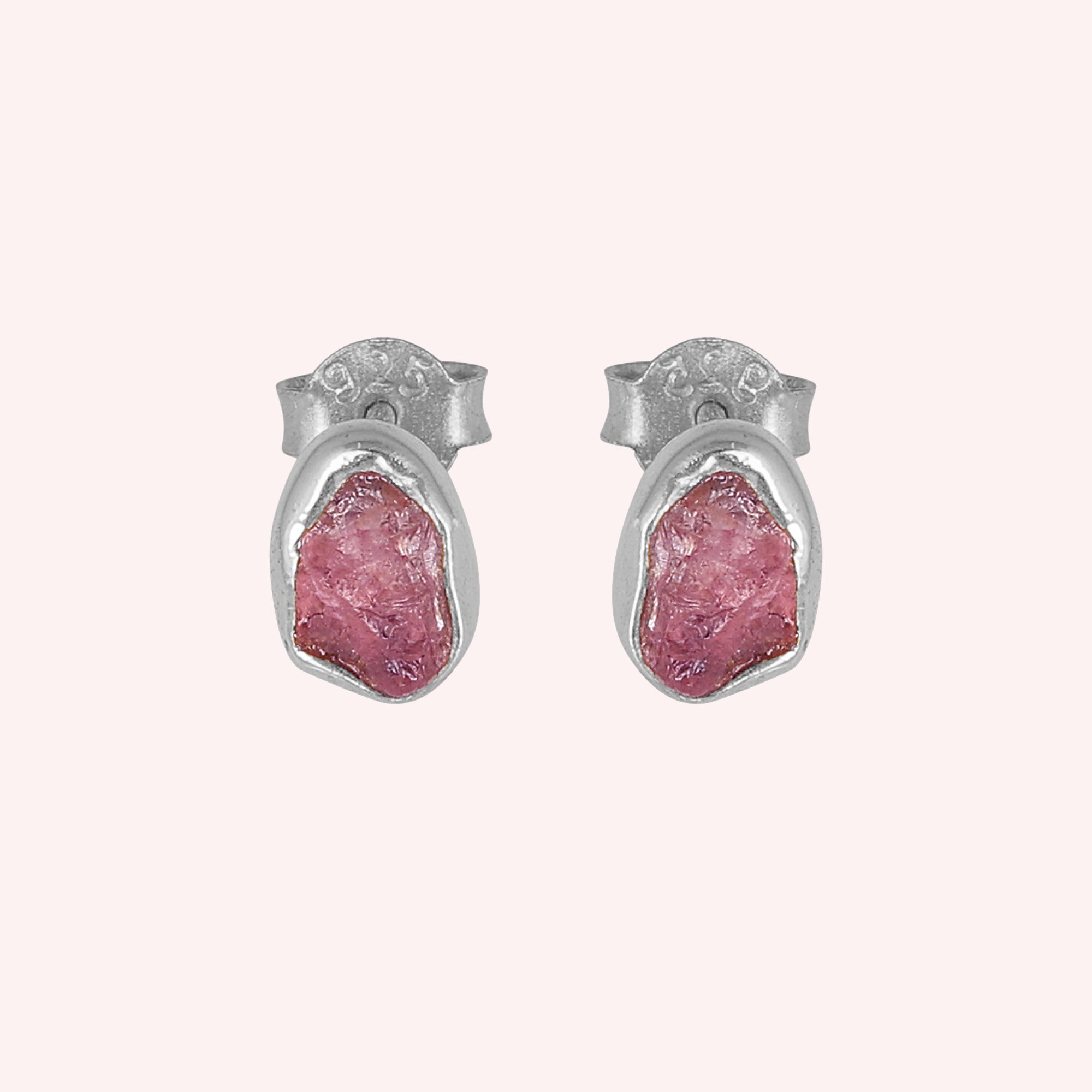 Pink Tourmaline Stud Earrings