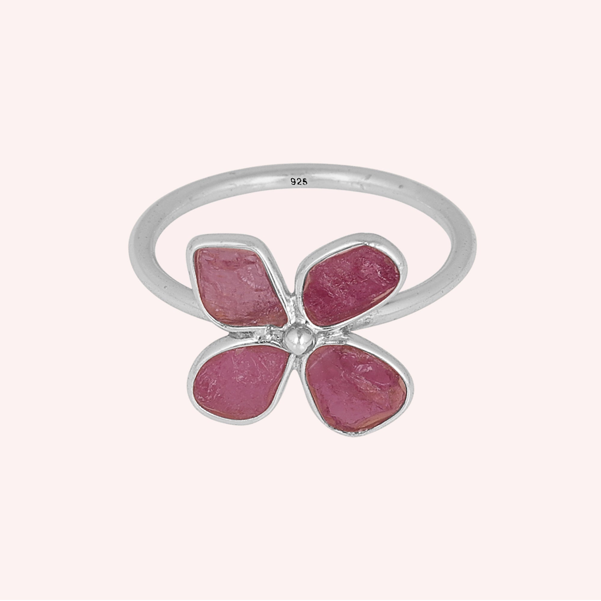 925 Sterling Silver Pink Tourmaline Ring
