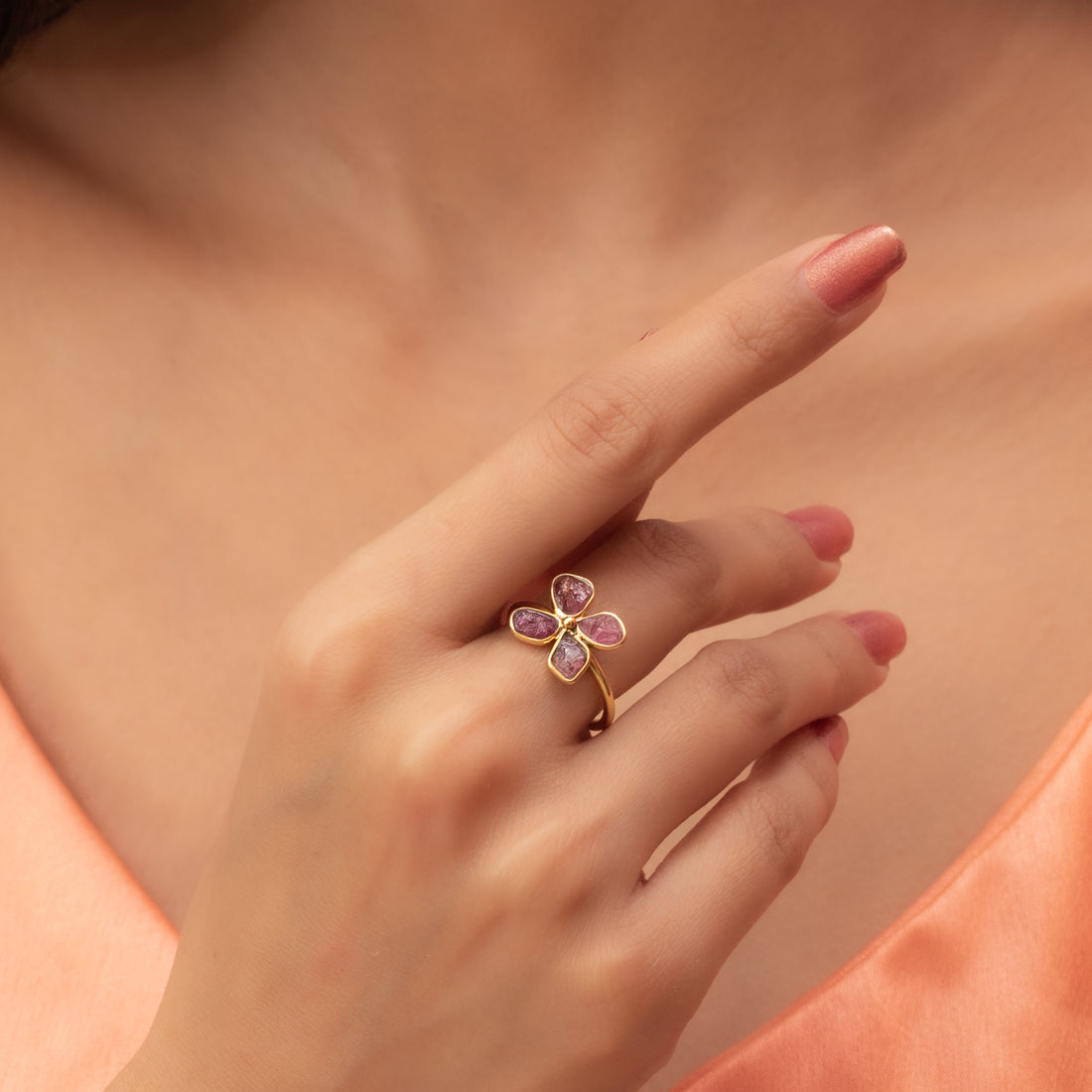 925 Sterling Silver Pink Tourmaline Ring