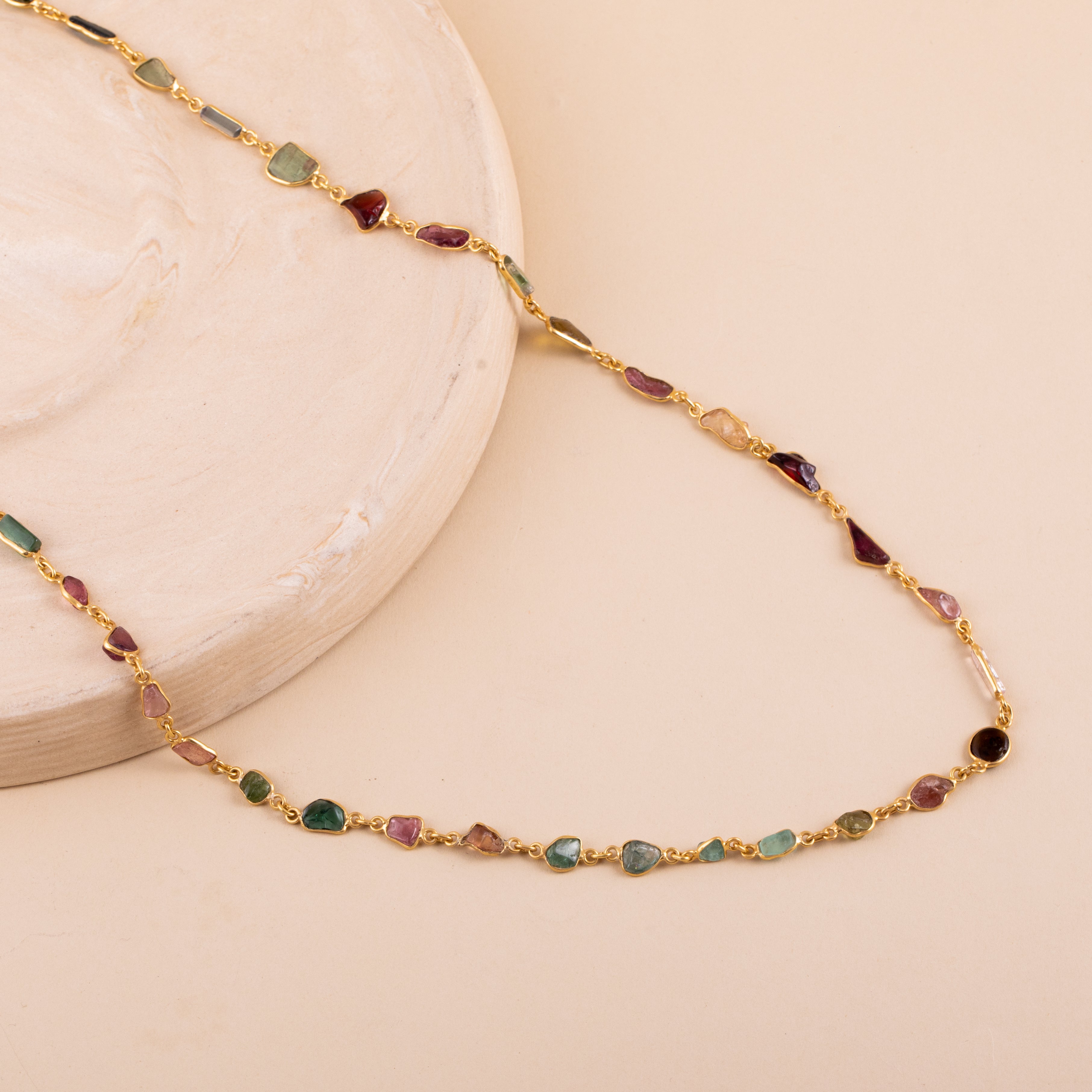 Multi Tourmaline Layer Necklace