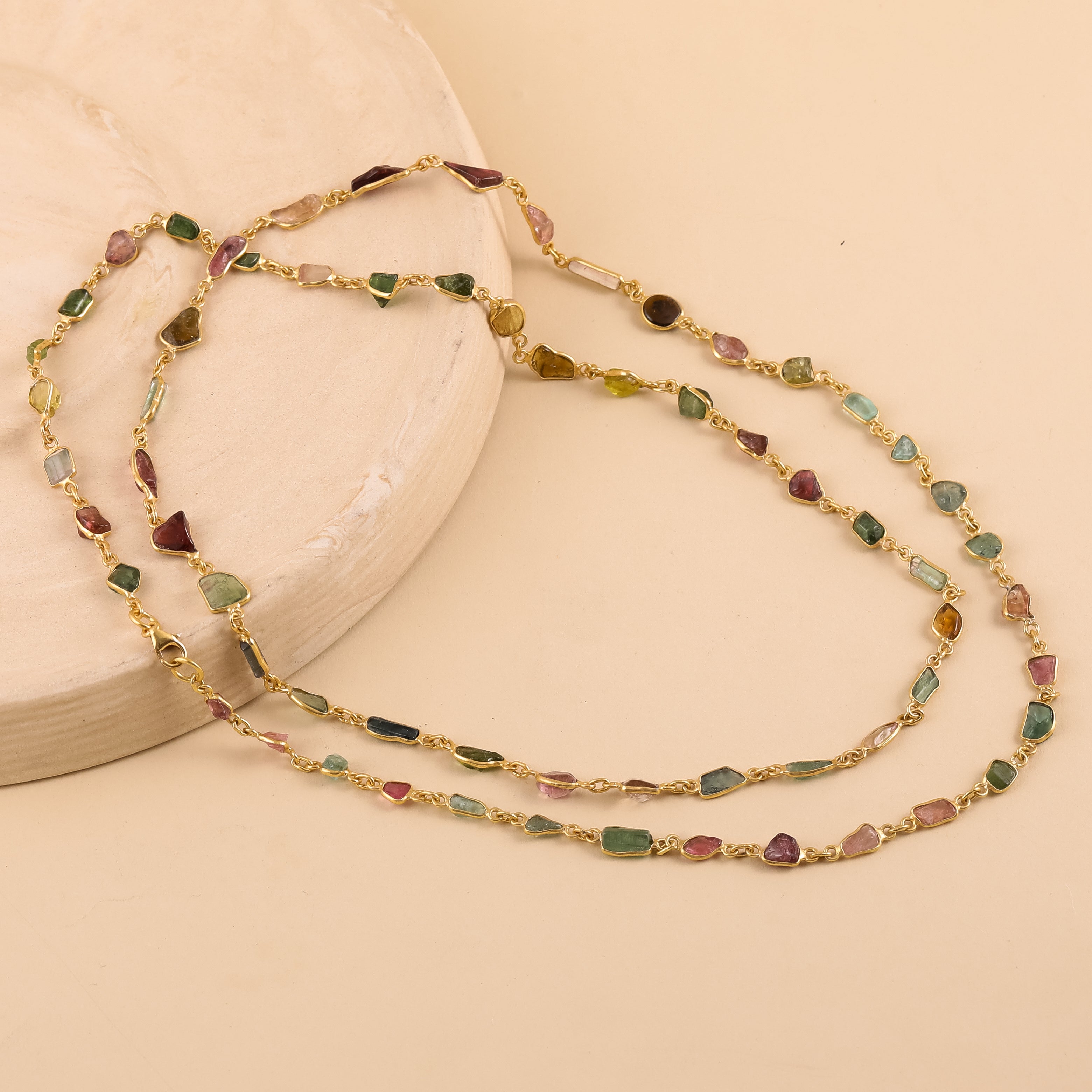 Multi Tourmaline Layer Necklace