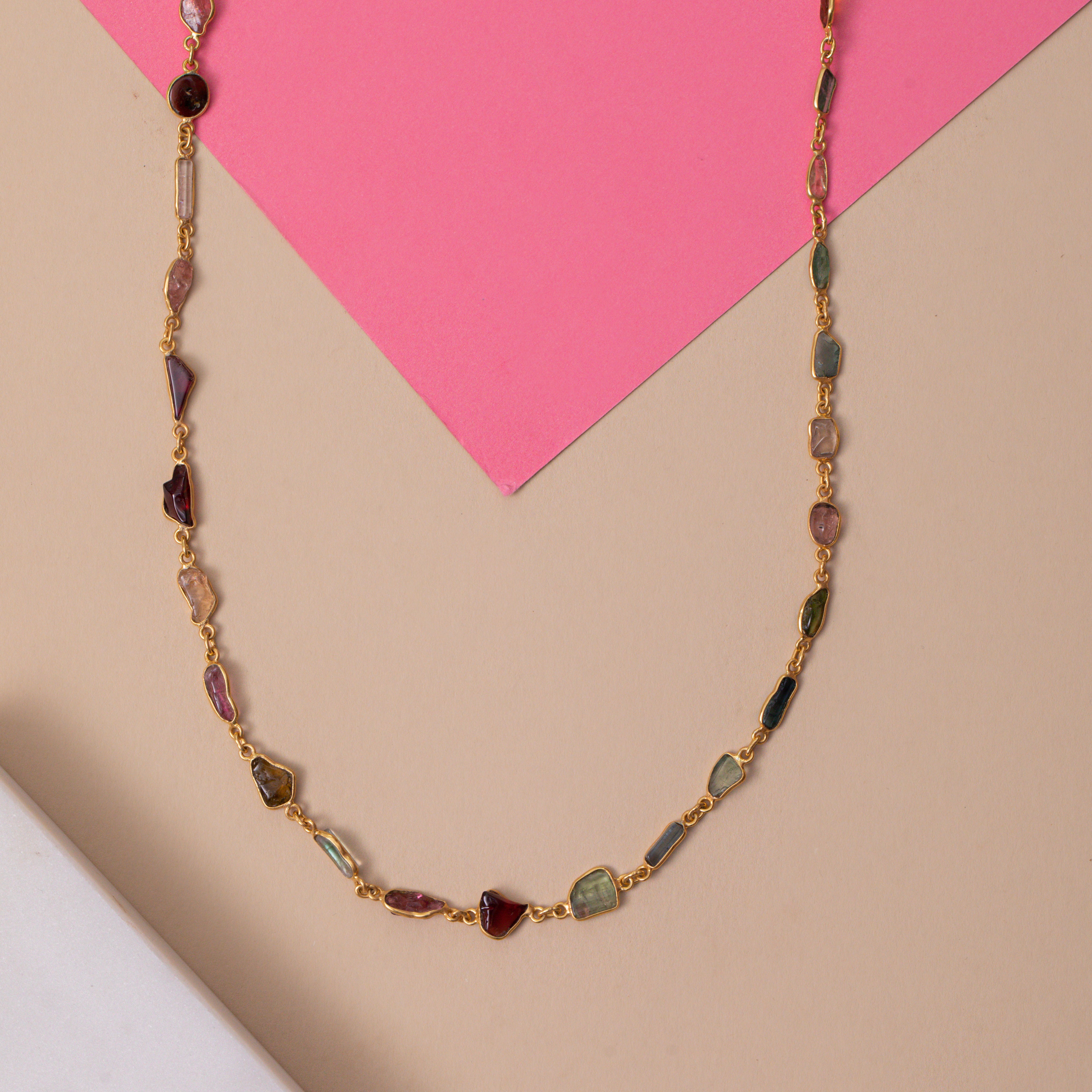Multi Tourmaline Layer Necklace