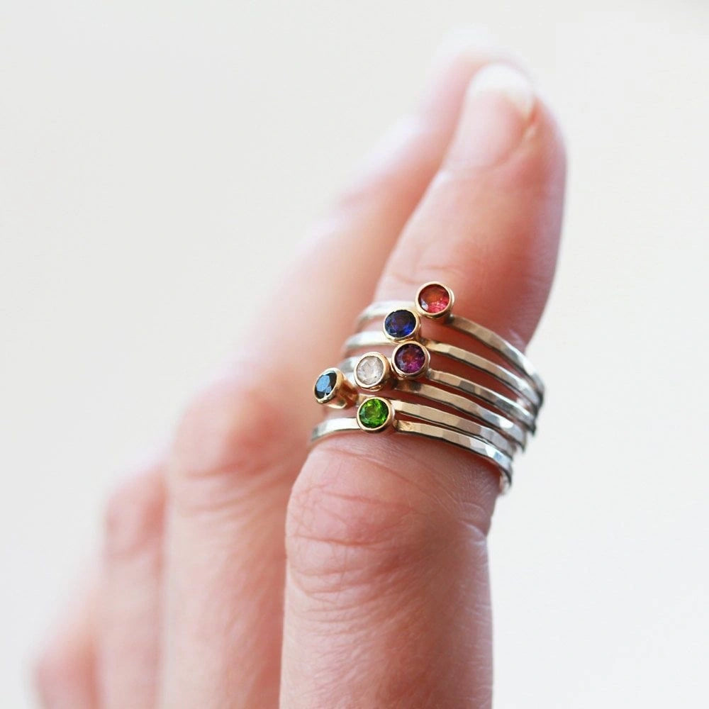Stacking Birthstone Ring - Thoughtful Gift for Women