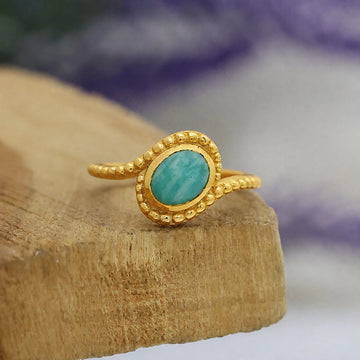 Blue Stone Ring – Amazonite Aura | Tejara