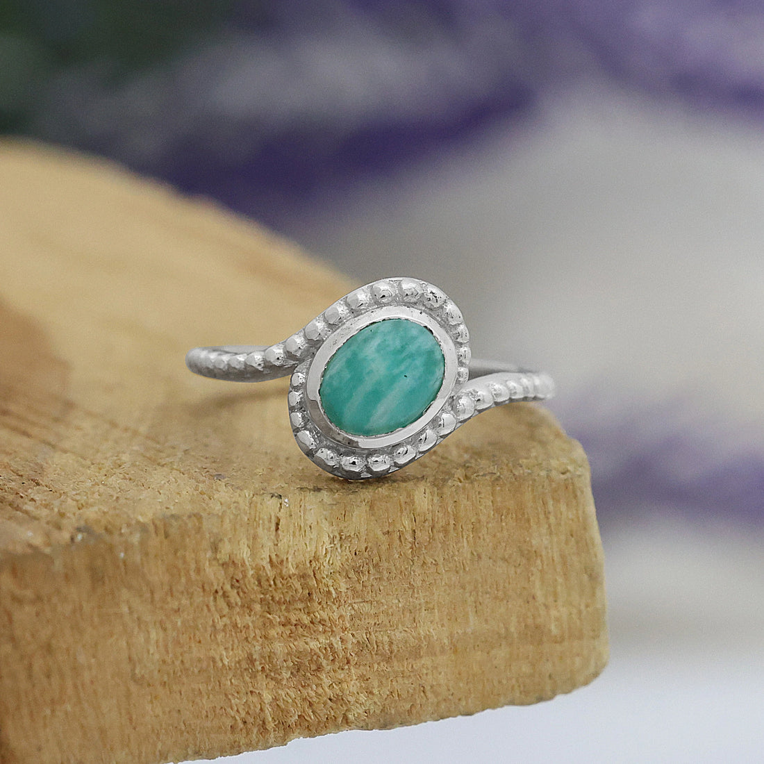 Blue Stone Ring – Amazonite Aura | Tejara