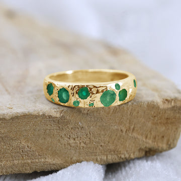 Designer_ring_in_gold_plated_silver_at_front_angle_featuring_green_onyx_stones