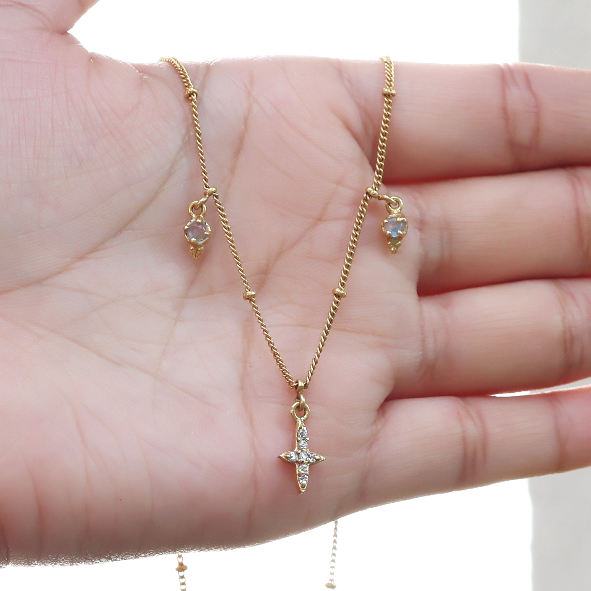 Minimalist Cross Pendant Charm Necklace for Her