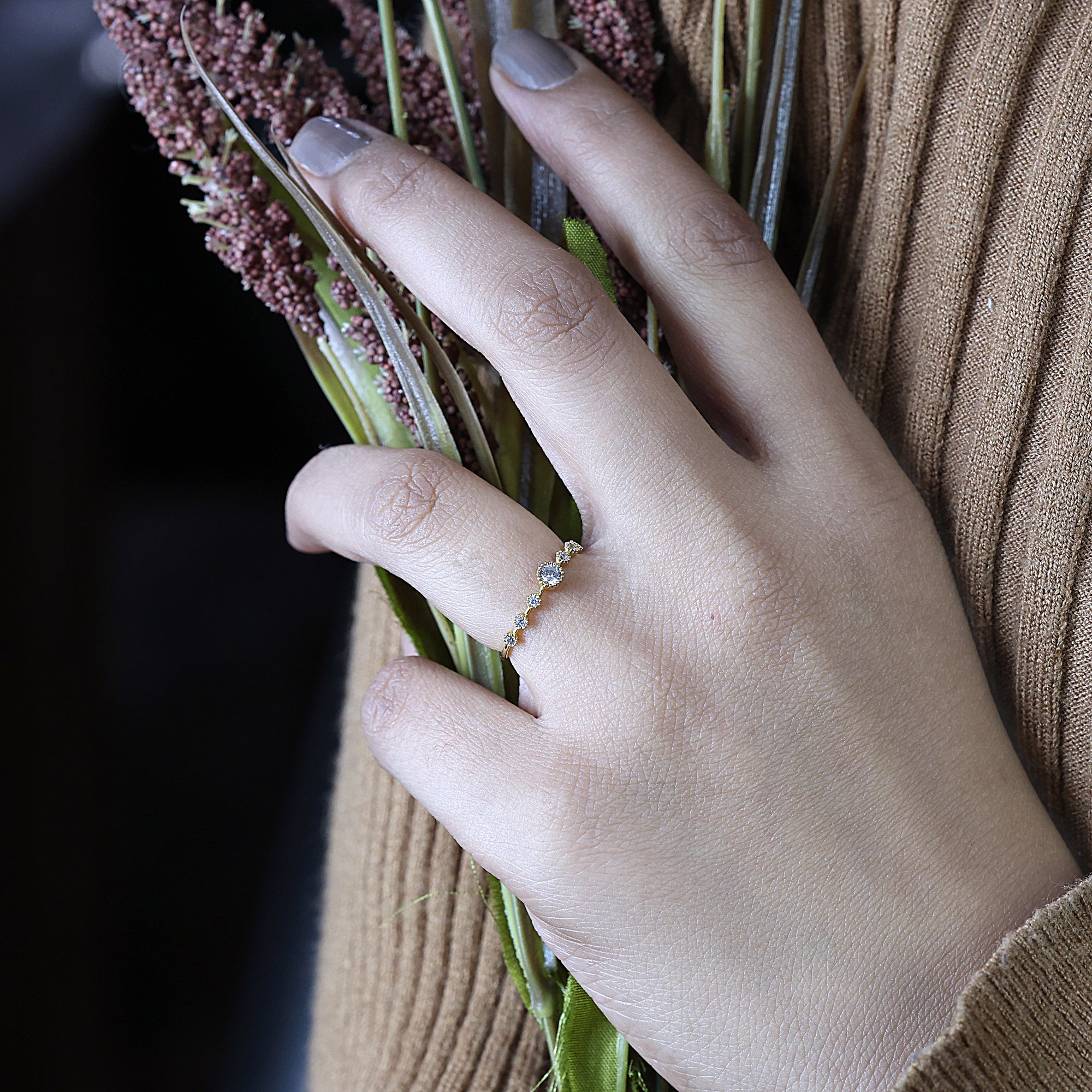 925 Sterling Silver Zircon Stackable Ring
