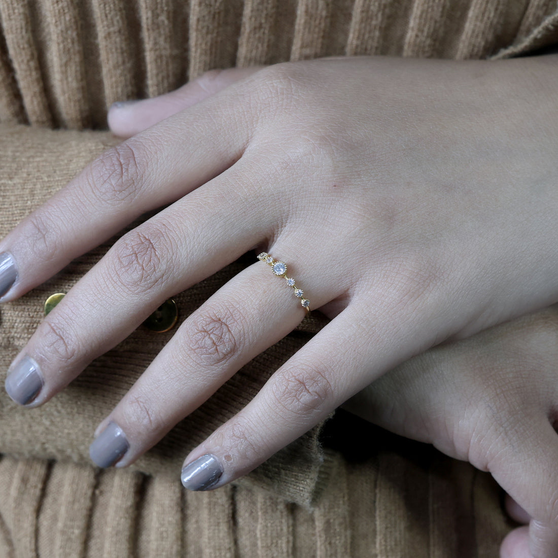 925 Sterling Silver Zircon Stackable Ring