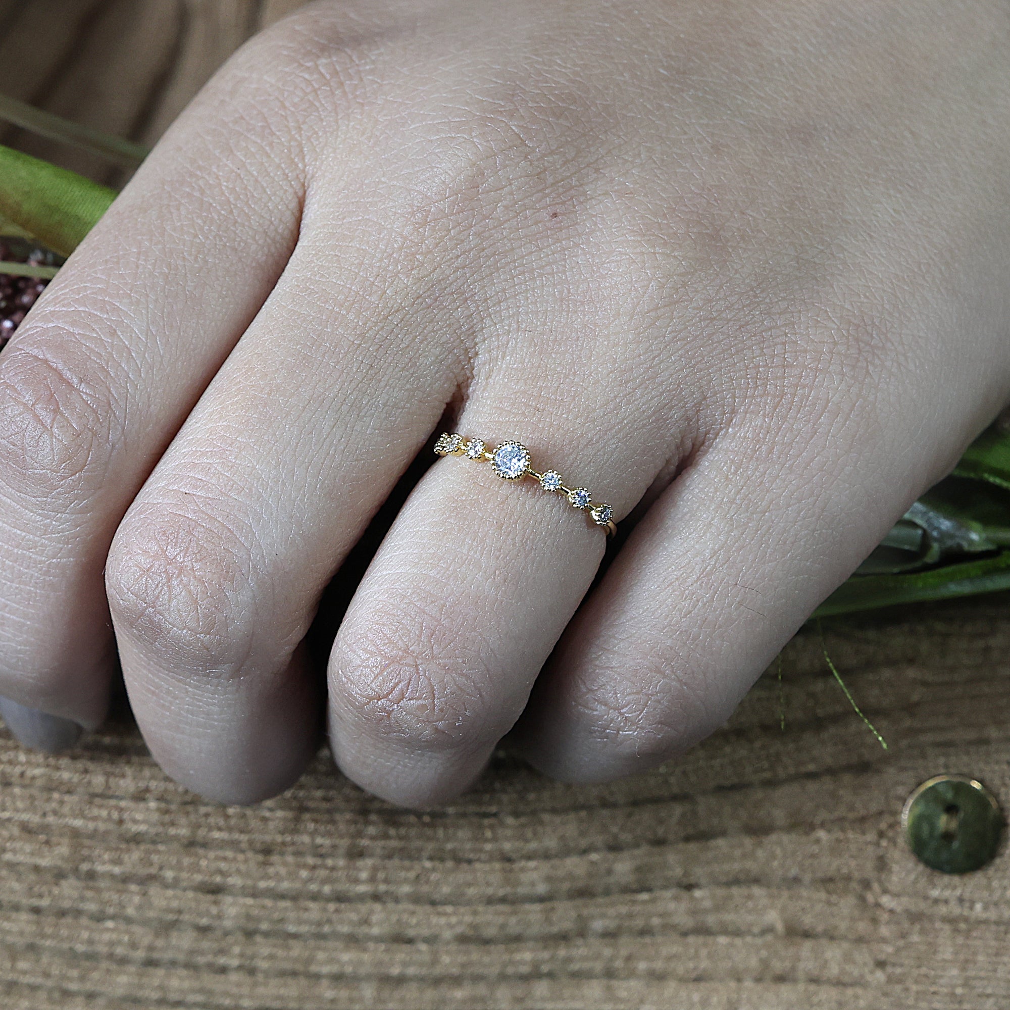 925 Sterling Silver Zircon Stackable Ring
