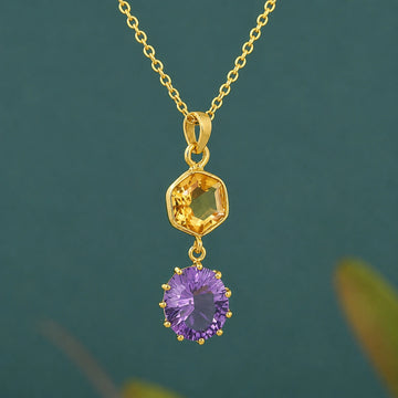 Silver Pendant Necklace – Dual Radiance | Tejara
