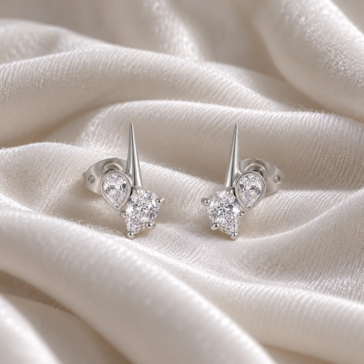 Pear-Cut Stud Earrings