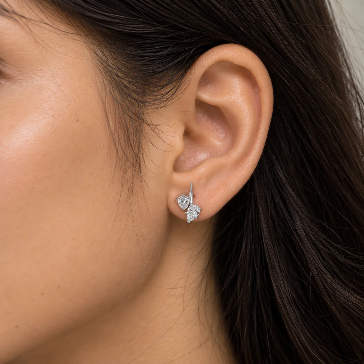 Pear-Cut Stud Earrings