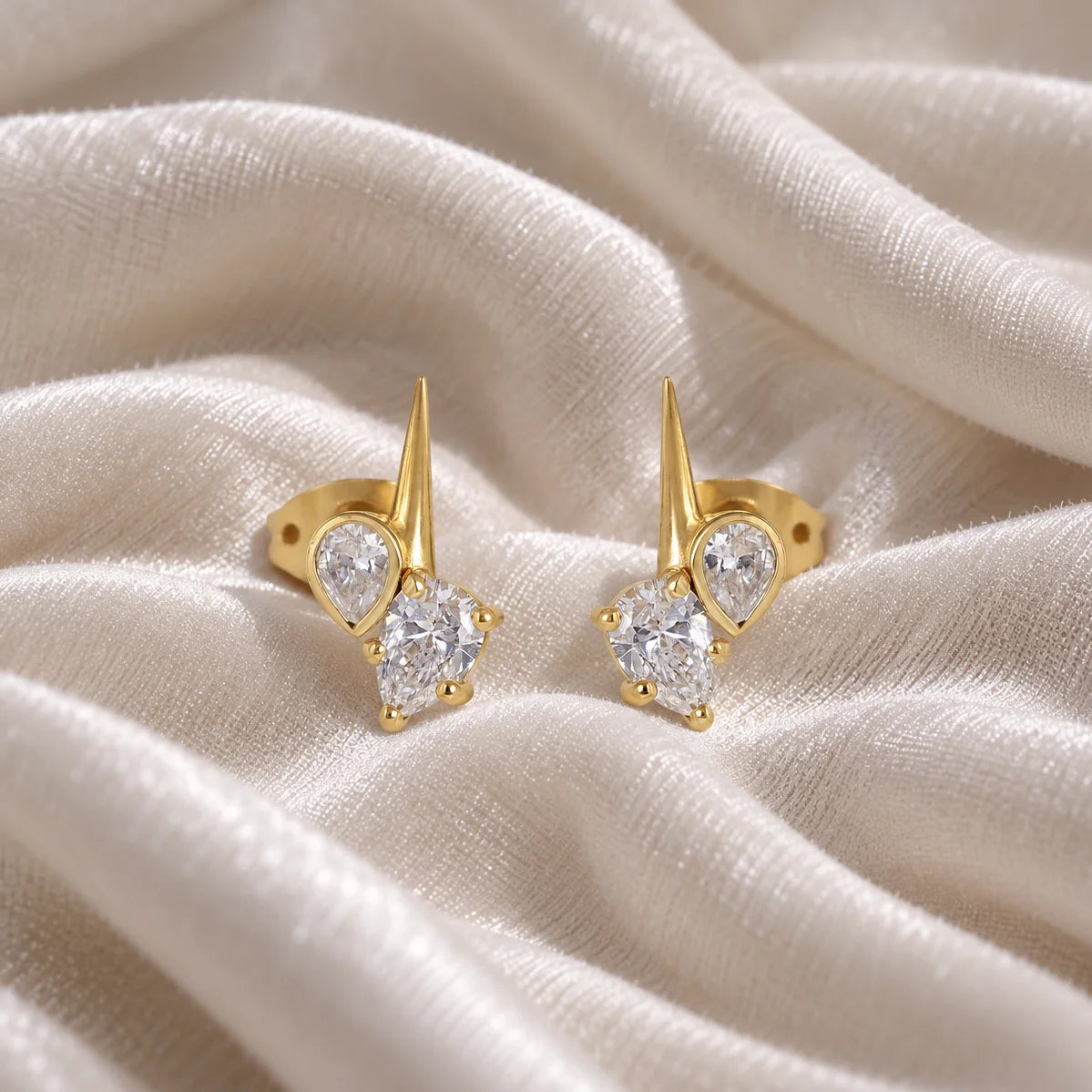 Pear-Cut Stud Earrings