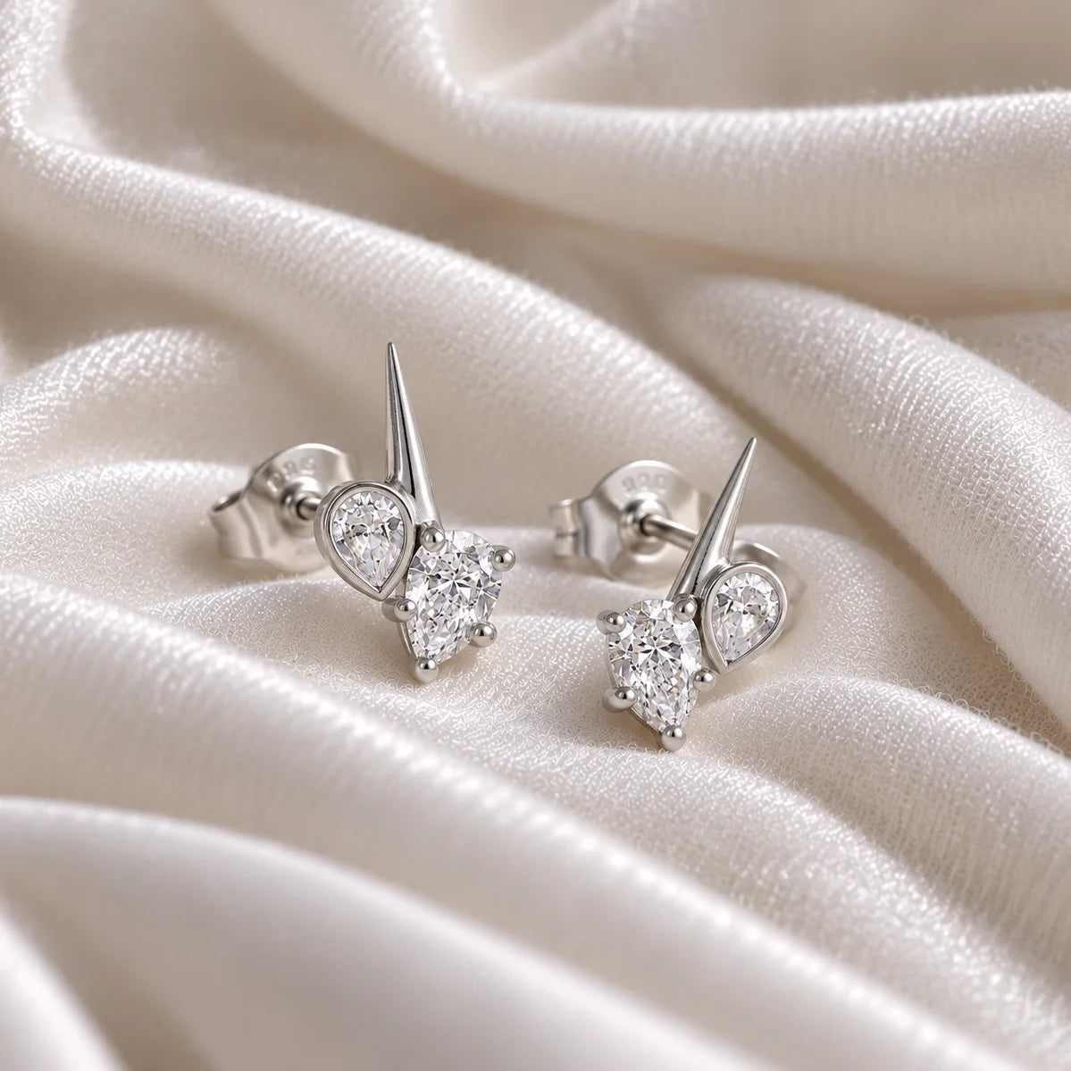 Pear-Cut Stud Earrings