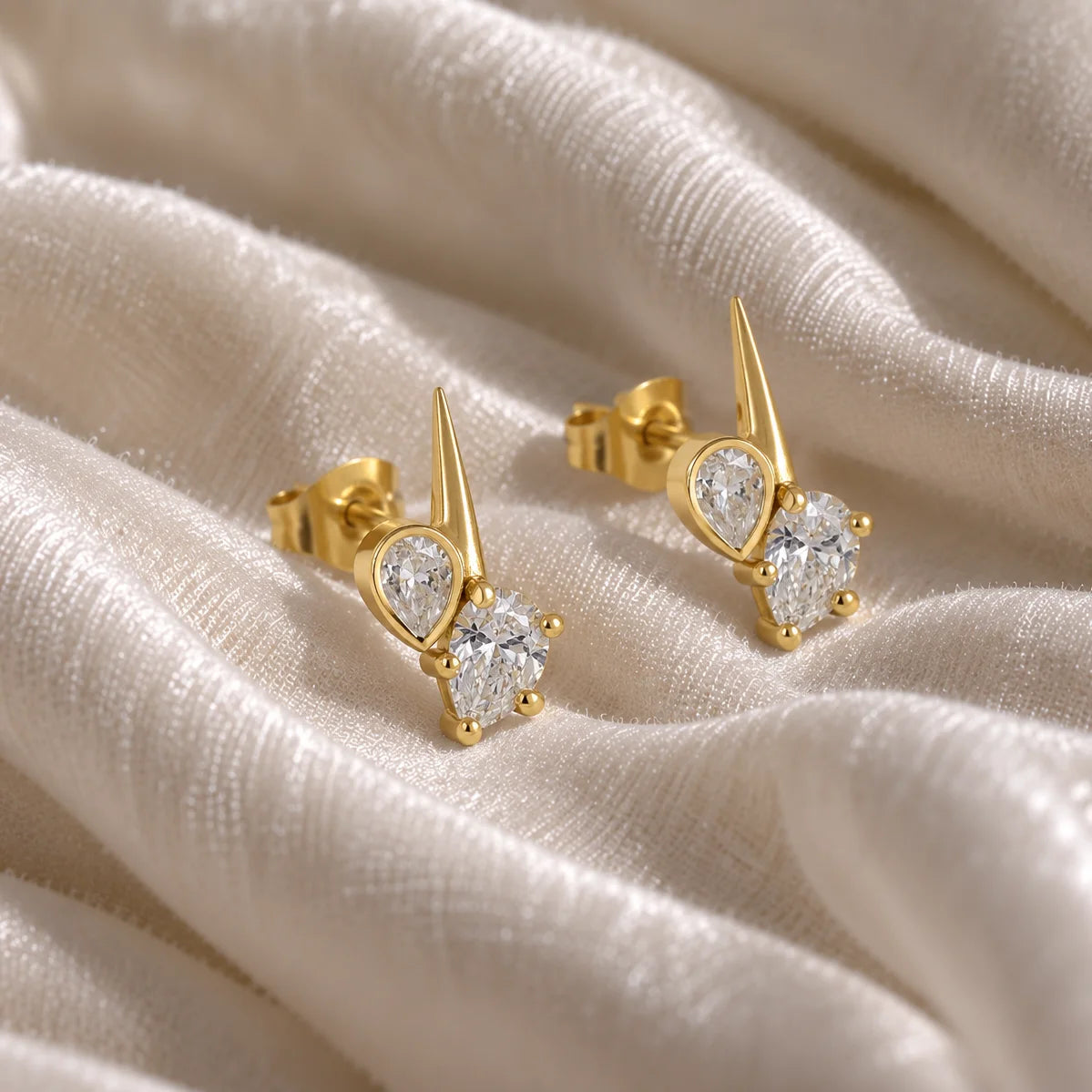 Pear-Cut Stud Earrings