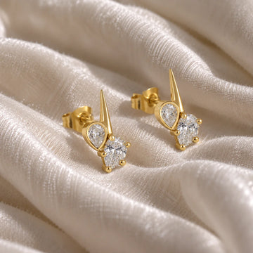 Pear-Cut Stud Earrings